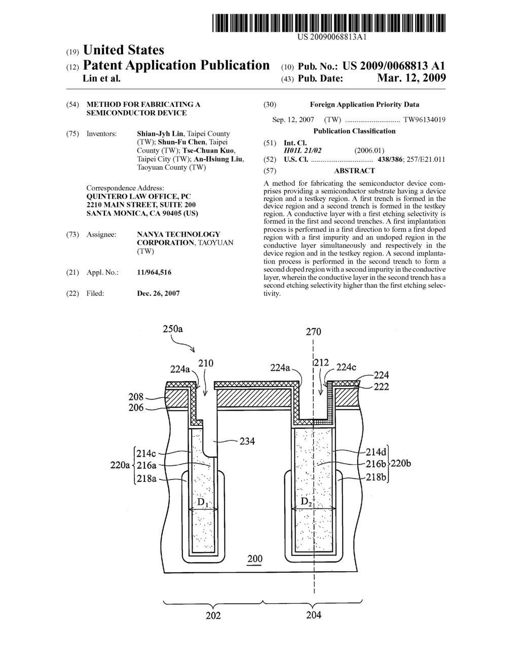 METHOD FOR FABRICATING A SEMICONDUCTOR DEVICE - diagram, schematic, and image 01