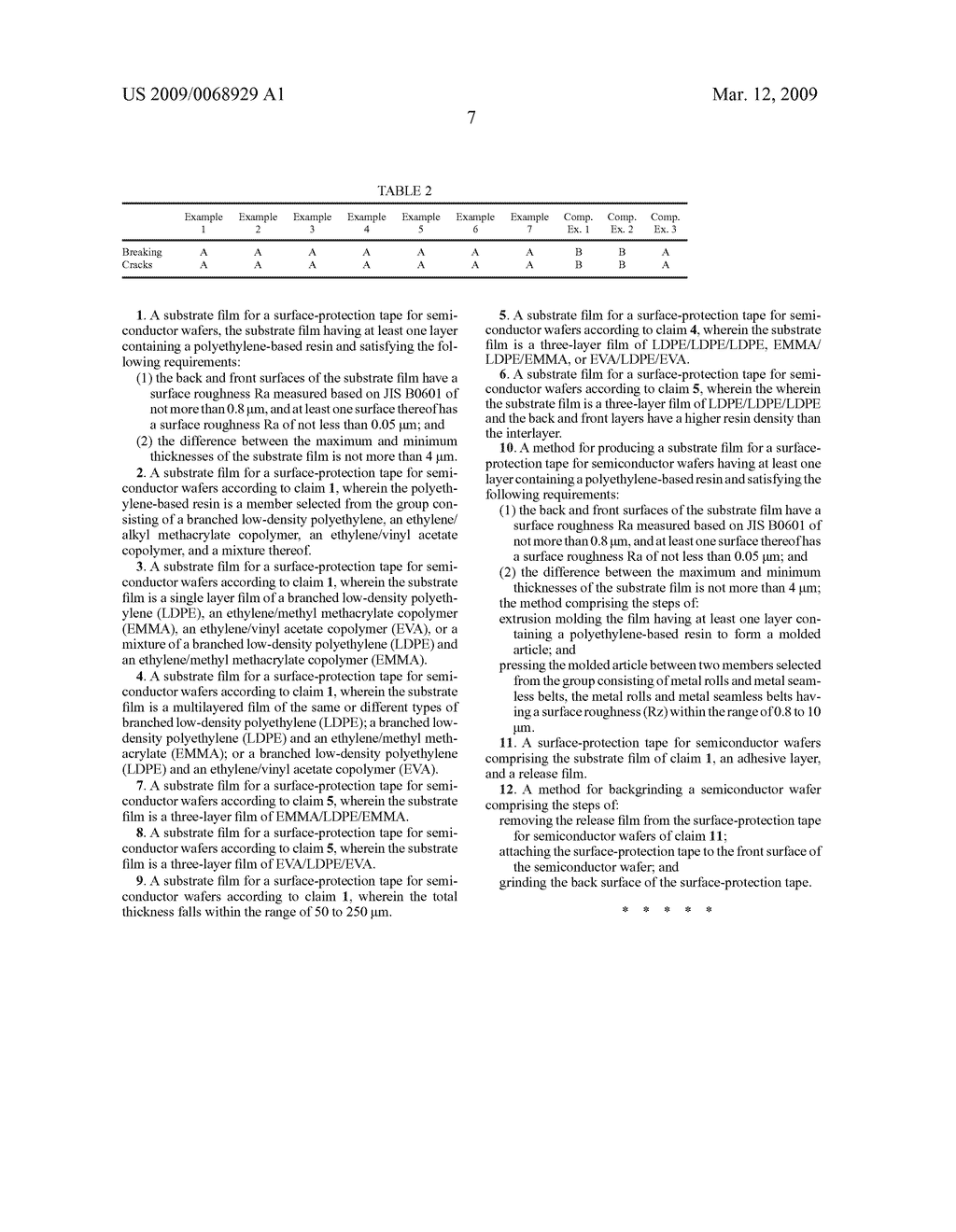 SURFACE-PROTECTION TAPE FOR SEMICONDUCTOR WAFERS FOR USE DURING BACKGRINDING PROCESS AND SUBSTRATE FILM FOR THE SURFACE-PROTECTION TAPE - diagram, schematic, and image 09