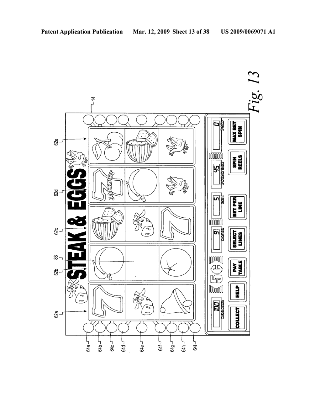 GAMING SYSTEM WITH CASCADING SYMBOL FEATURE - diagram, schematic, and image 14