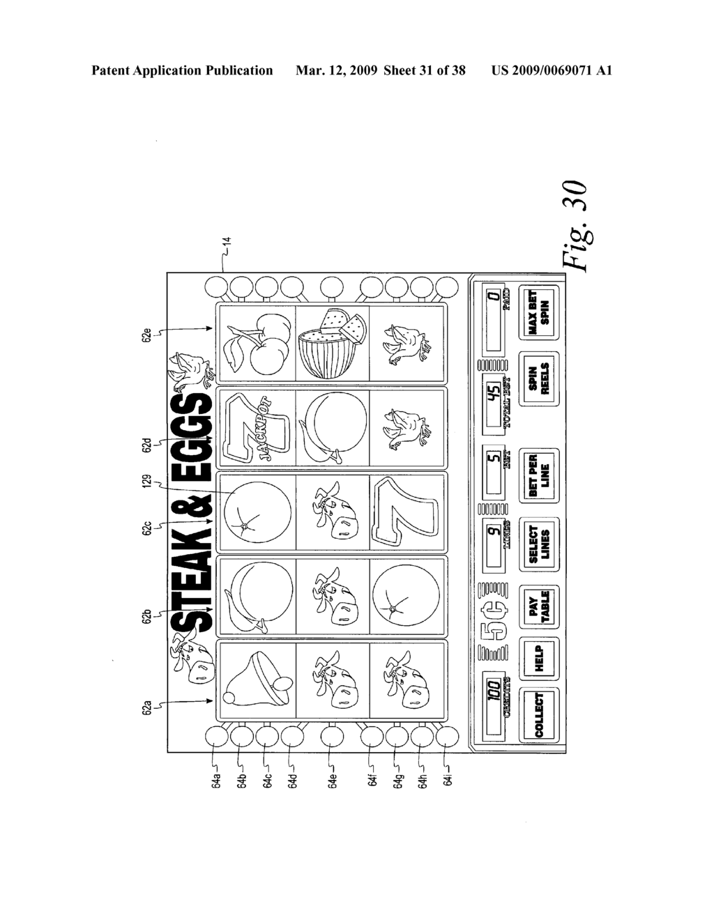 GAMING SYSTEM WITH CASCADING SYMBOL FEATURE - diagram, schematic, and image 32