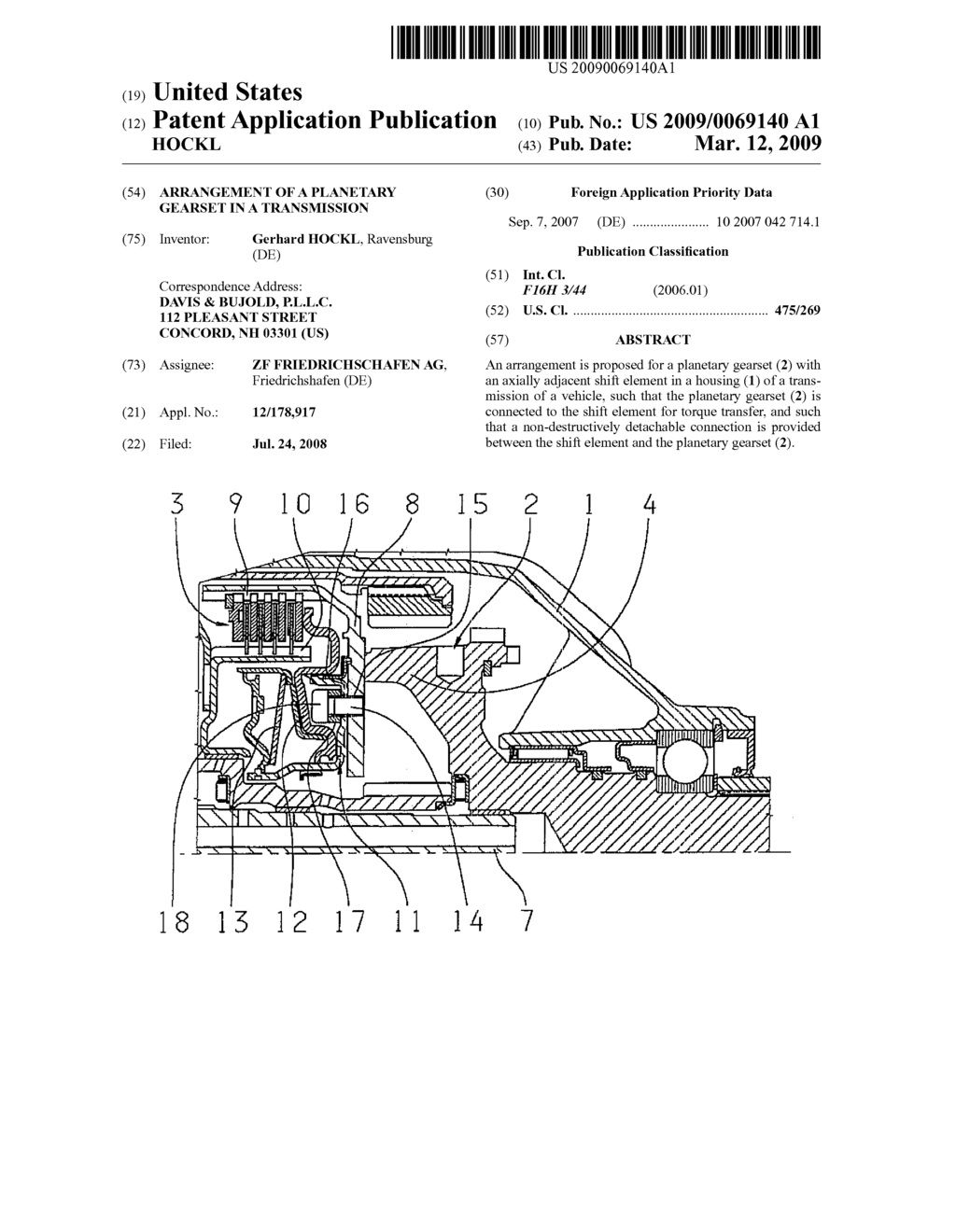 ARRANGEMENT OF A PLANETARY GEARSET IN A TRANSMISSION - diagram, schematic, and image 01