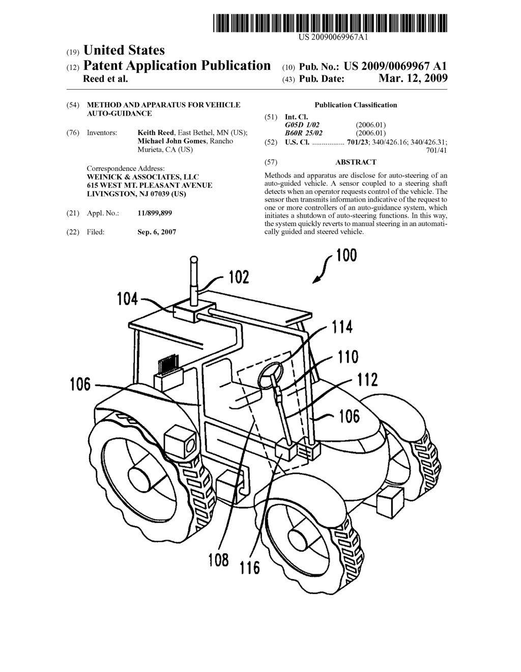 Method and apparatus for vehicle auto-guidance - diagram, schematic, and image 01