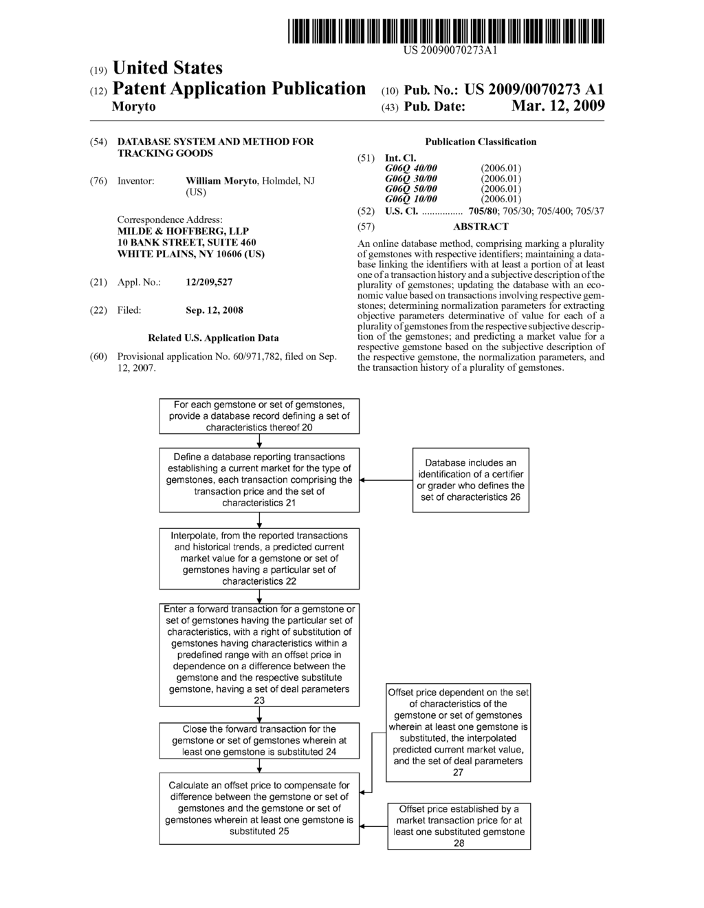 DATABASE SYSTEM AND METHOD FOR TRACKING GOODS - diagram, schematic, and image 01