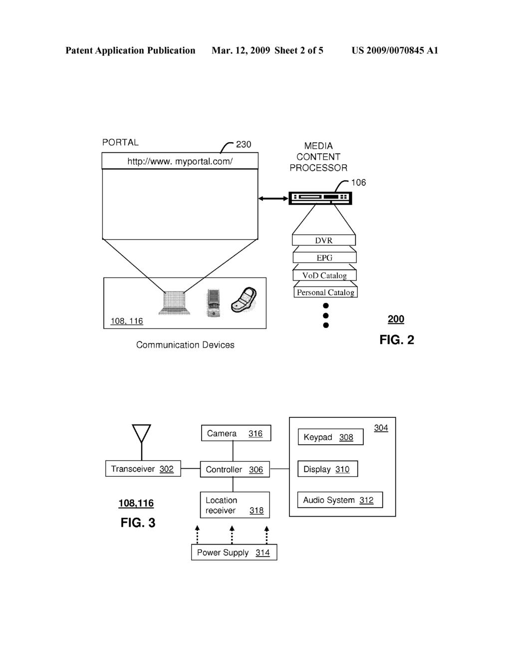 SYSTEM FOR EXCHANGING MEDIA CONTENT BETWEEN A MEDIA CONTENT PROCESSOR AND A COMMUNICATION DEVICE - diagram, schematic, and image 03