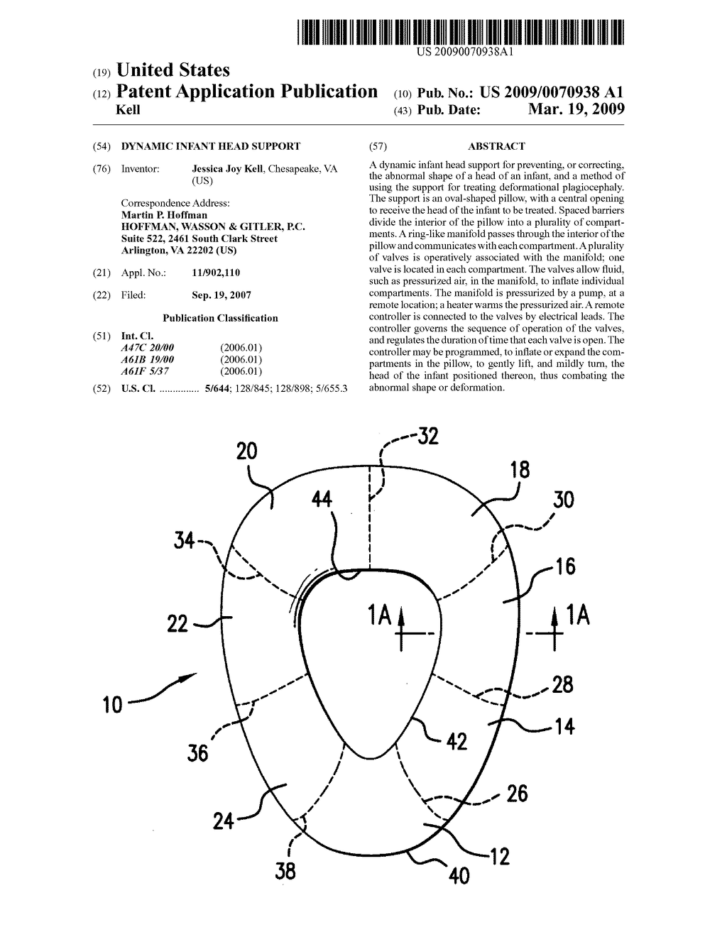 Dynamic infant head support - diagram, schematic, and image 01