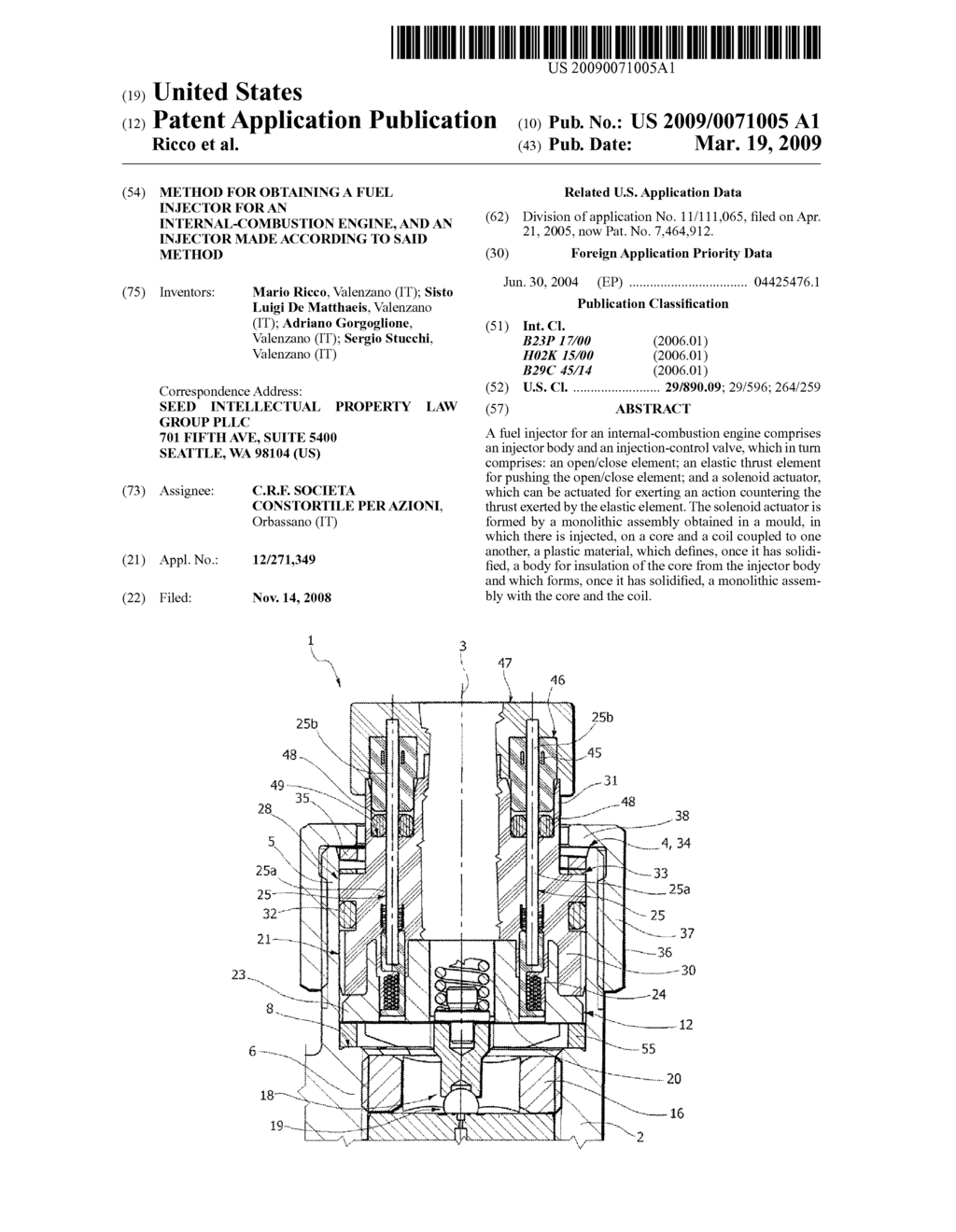 METHOD FOR OBTAINING A FUEL INJECTOR FOR AN INTERNAL-COMBUSTION ENGINE, AND AN INJECTOR MADE ACCORDING TO SAID METHOD - diagram, schematic, and image 01