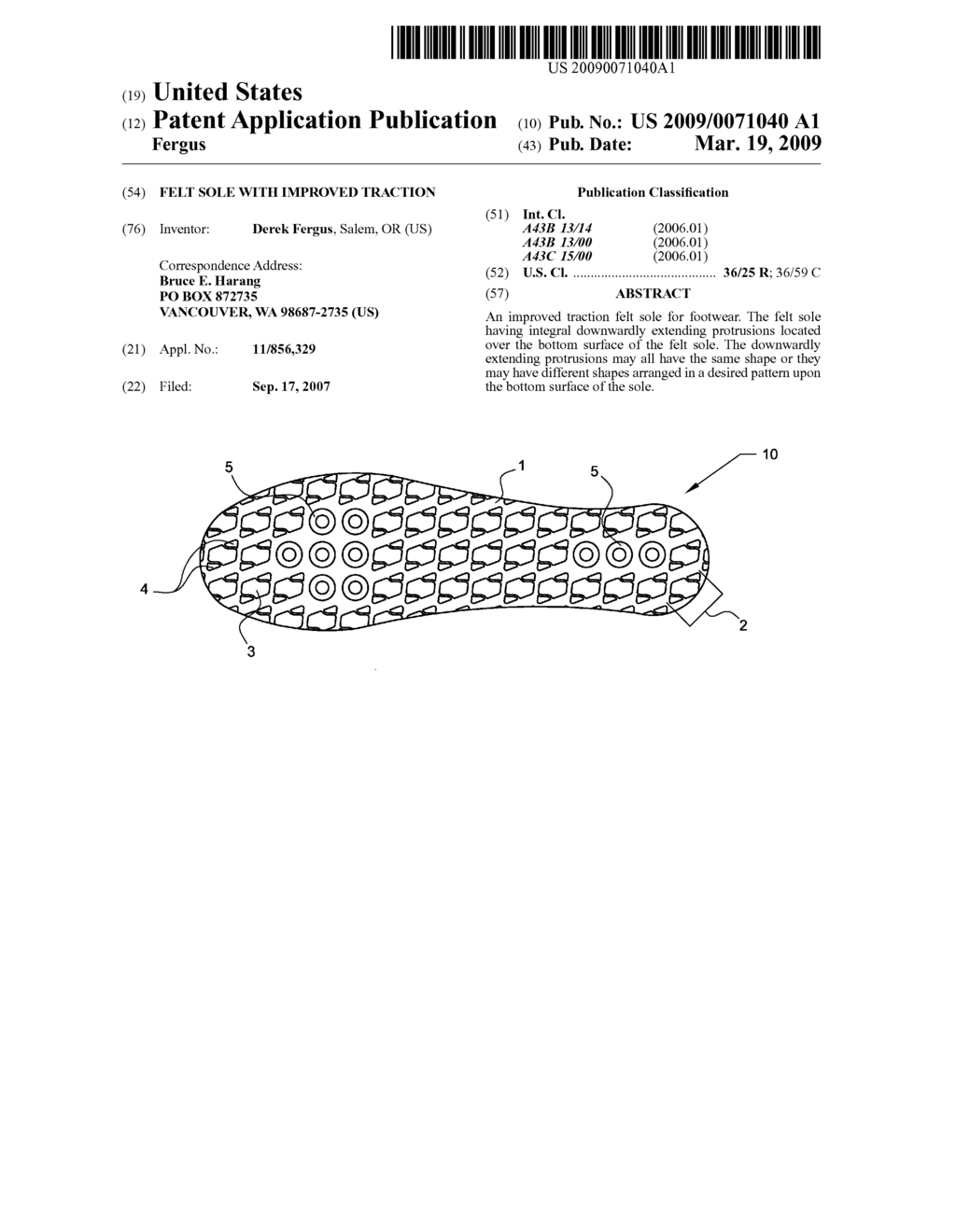 FELT SOLE WITH IMPROVED TRACTION - diagram, schematic, and image 01