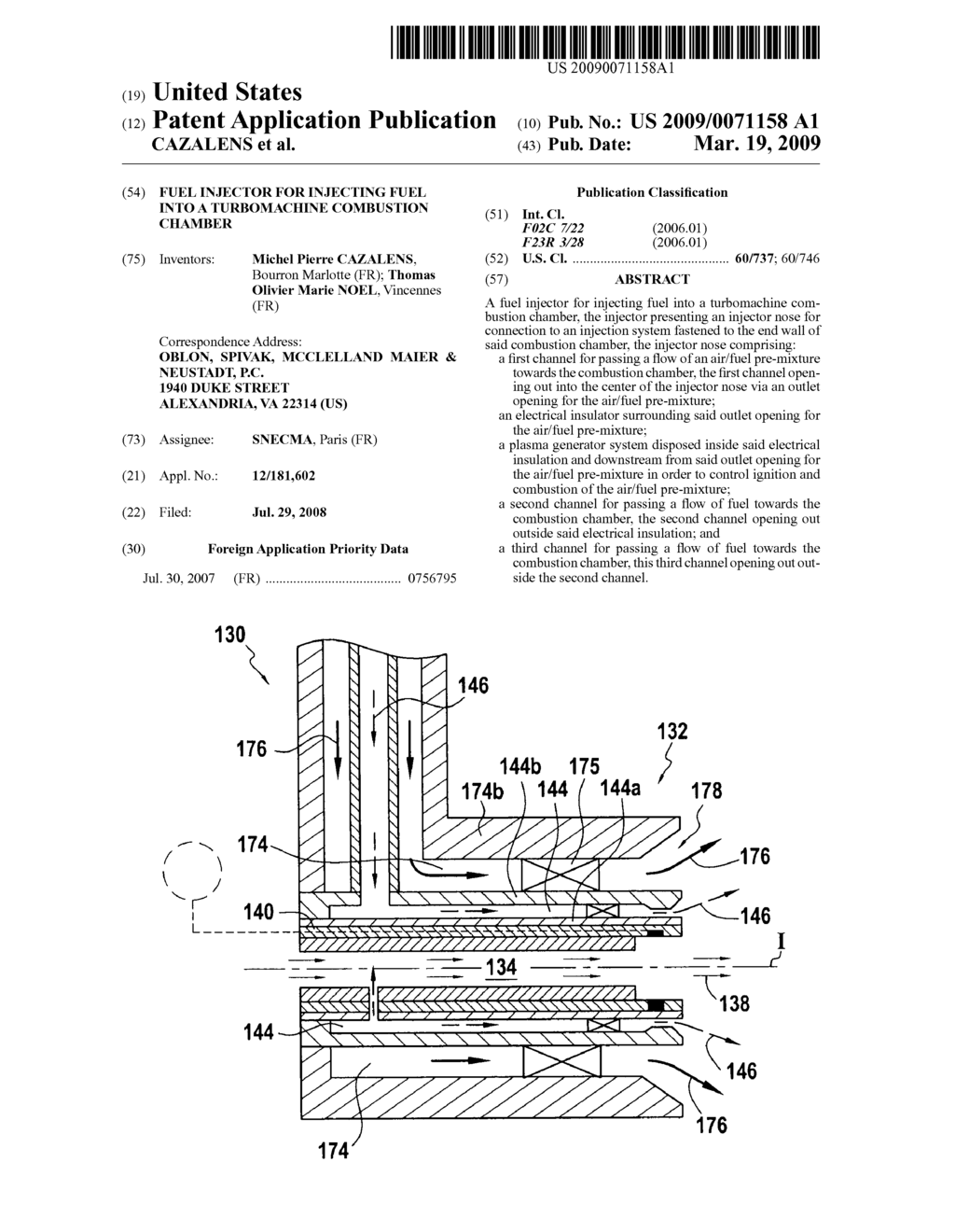 FUEL INJECTOR FOR INJECTING FUEL INTO A TURBOMACHINE COMBUSTION CHAMBER - diagram, schematic, and image 01