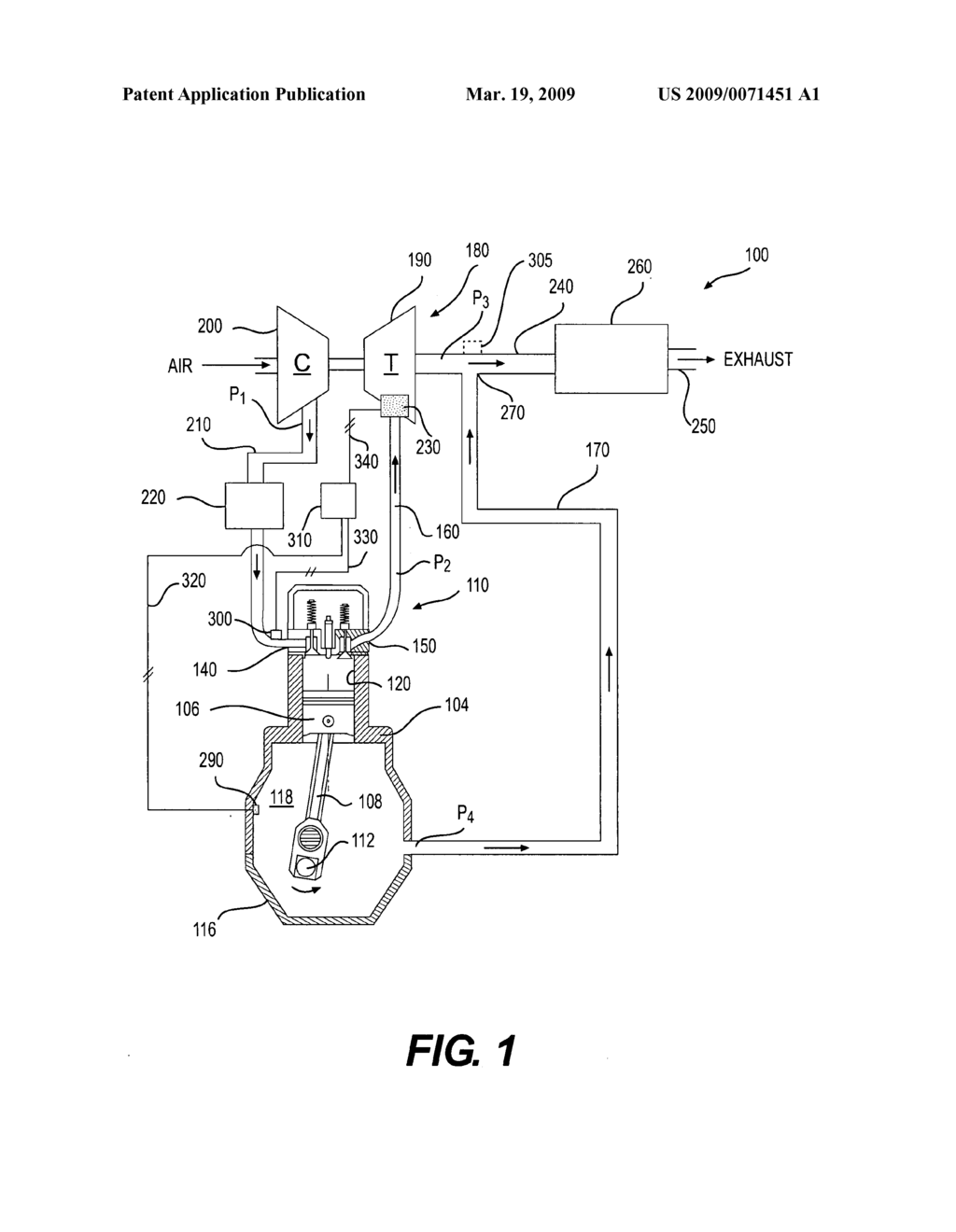 Engine system routing crankcase gases into exhaust - diagram, schematic, and image 02