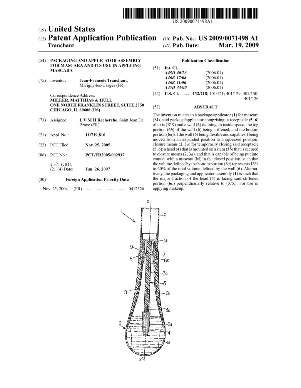 Packaging and Applicator Assembly for Mascara and its Use in Applying Mascara - diagram, schematic, and image 01