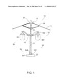 Audio system for outdoor umbrella diagram and image