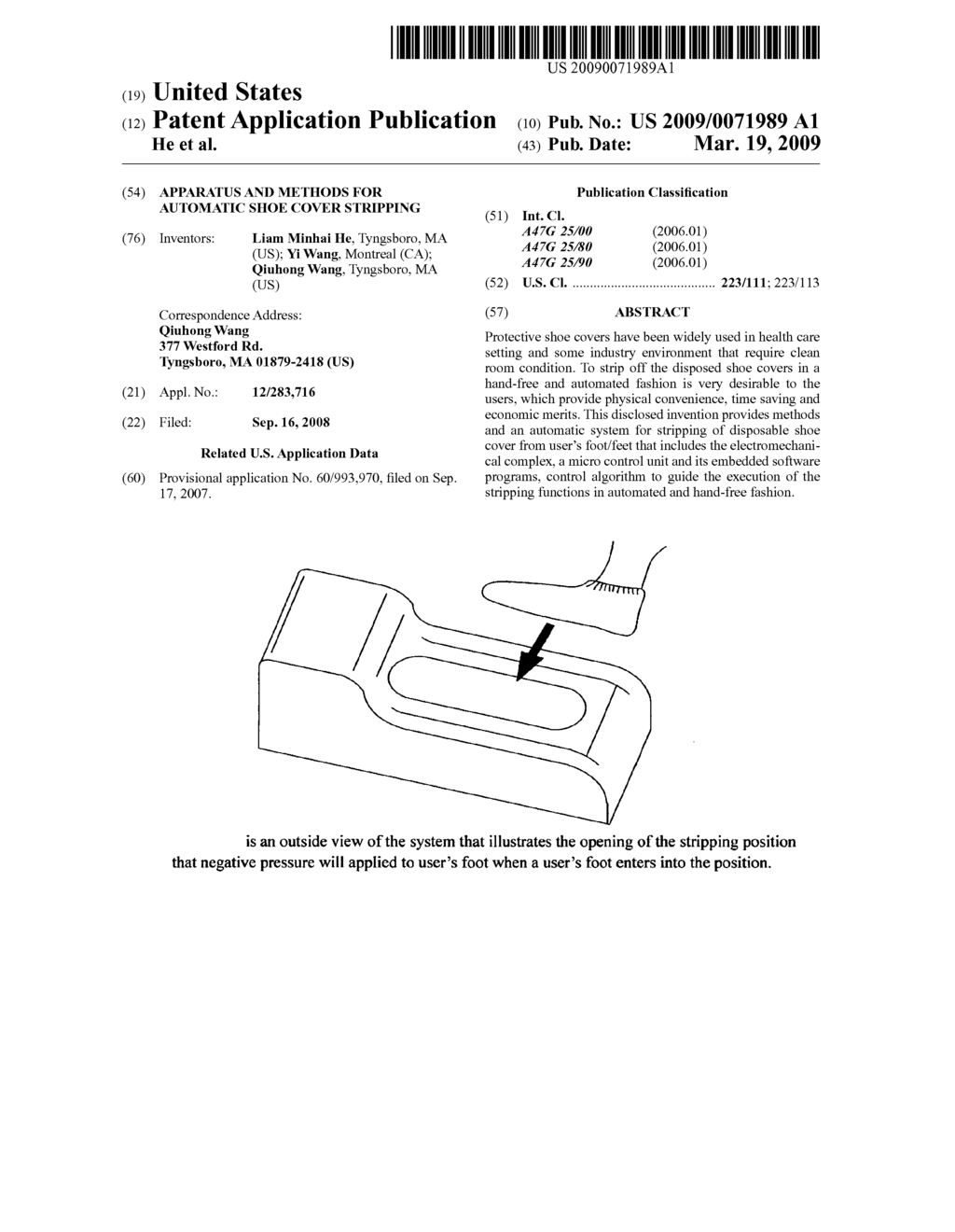 Apparatus and methods for automatic shoe cover stripping - diagram, schematic, and image 01