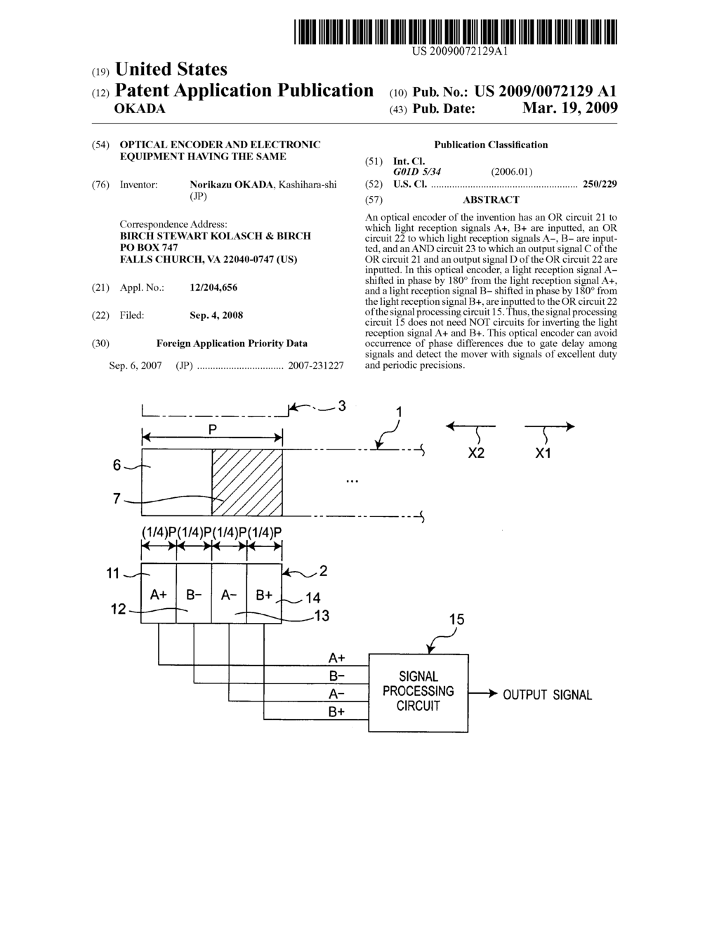 OPTICAL ENCODER AND ELECTRONIC EQUIPMENT HAVING THE SAME - diagram, schematic, and image 01