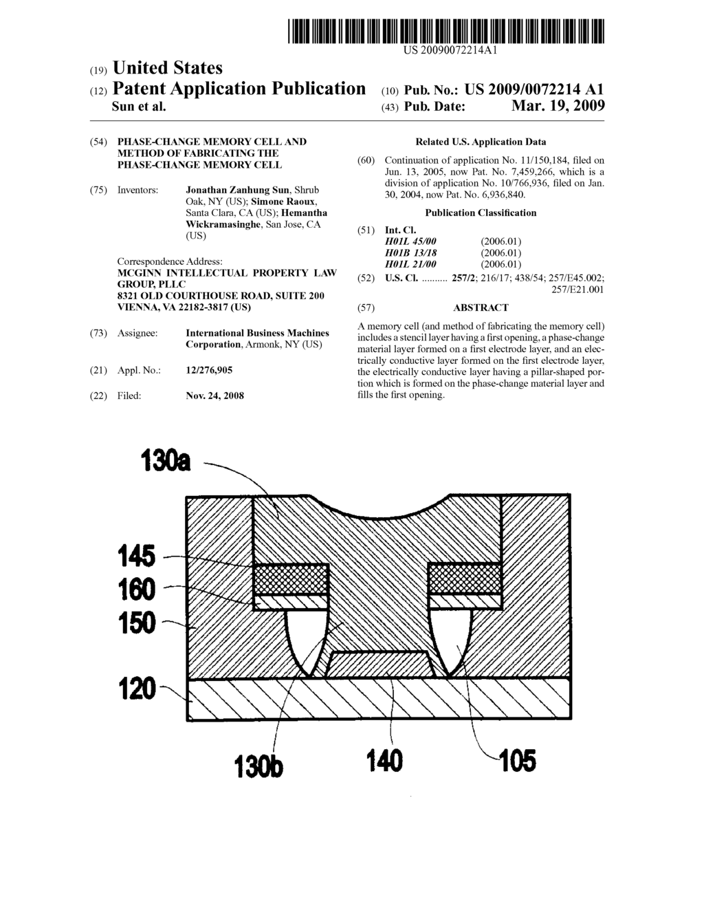 PHASE-CHANGE MEMORY CELL AND METHOD OF FABRICATING THE PHASE-CHANGE MEMORY CELL - diagram, schematic, and image 01