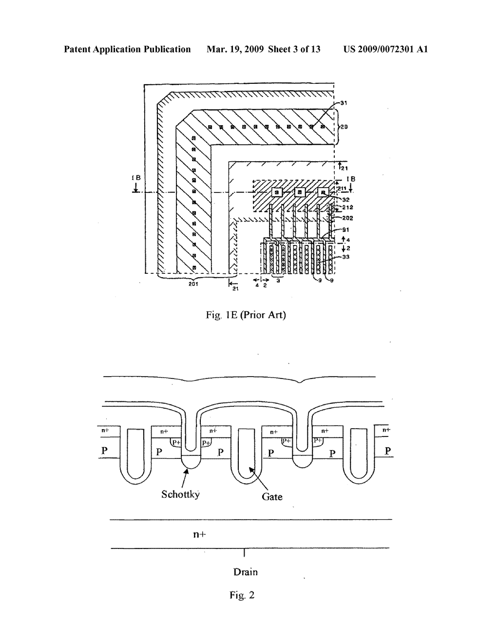 Shielded gate trench (SGT) MOSFET cells implemented with a schottky source contact - diagram, schematic, and image 04