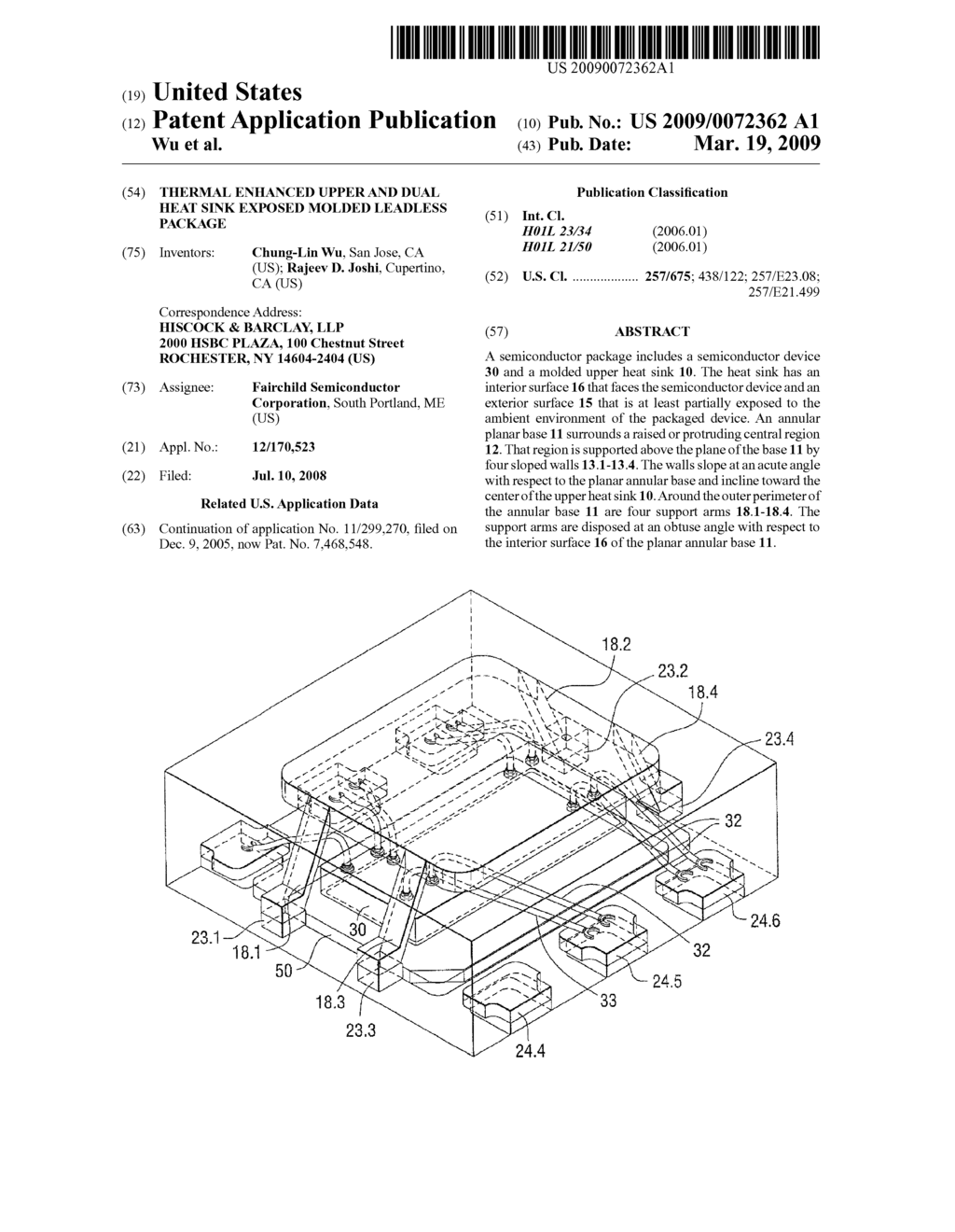 THERMAL ENHANCED UPPER AND DUAL HEAT SINK EXPOSED MOLDED LEADLESS PACKAGE - diagram, schematic, and image 01