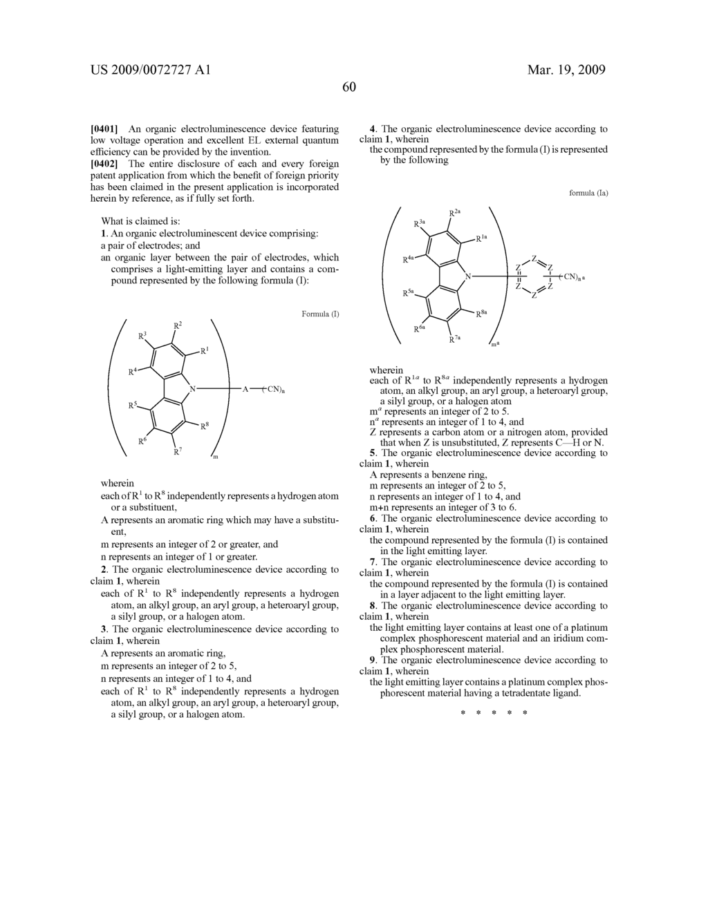 ORGANIC ELECTROLUMINESCENCE DEVICE - diagram, schematic, and image 61