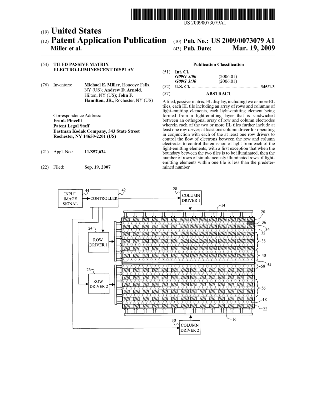 TILED PASSIVE MATRIX ELECTRO-LUMINESCENT DISPLAY - diagram, schematic, and image 01