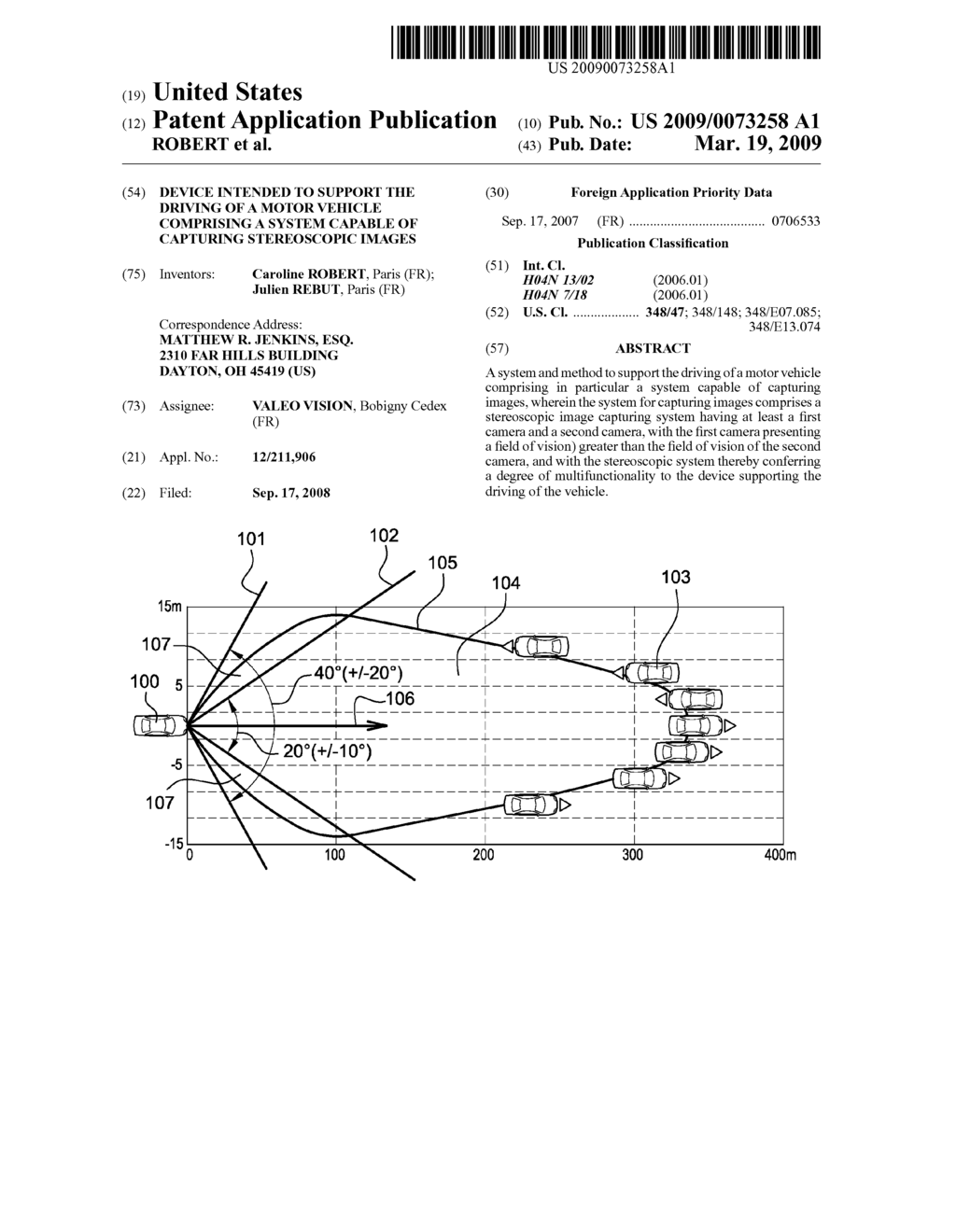 DEVICE INTENDED TO SUPPORT THE DRIVING OF A MOTOR VEHICLE COMPRISING A SYSTEM CAPABLE OF CAPTURING STEREOSCOPIC IMAGES - diagram, schematic, and image 01