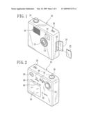 Image capturing apparatus with flash device diagram and image