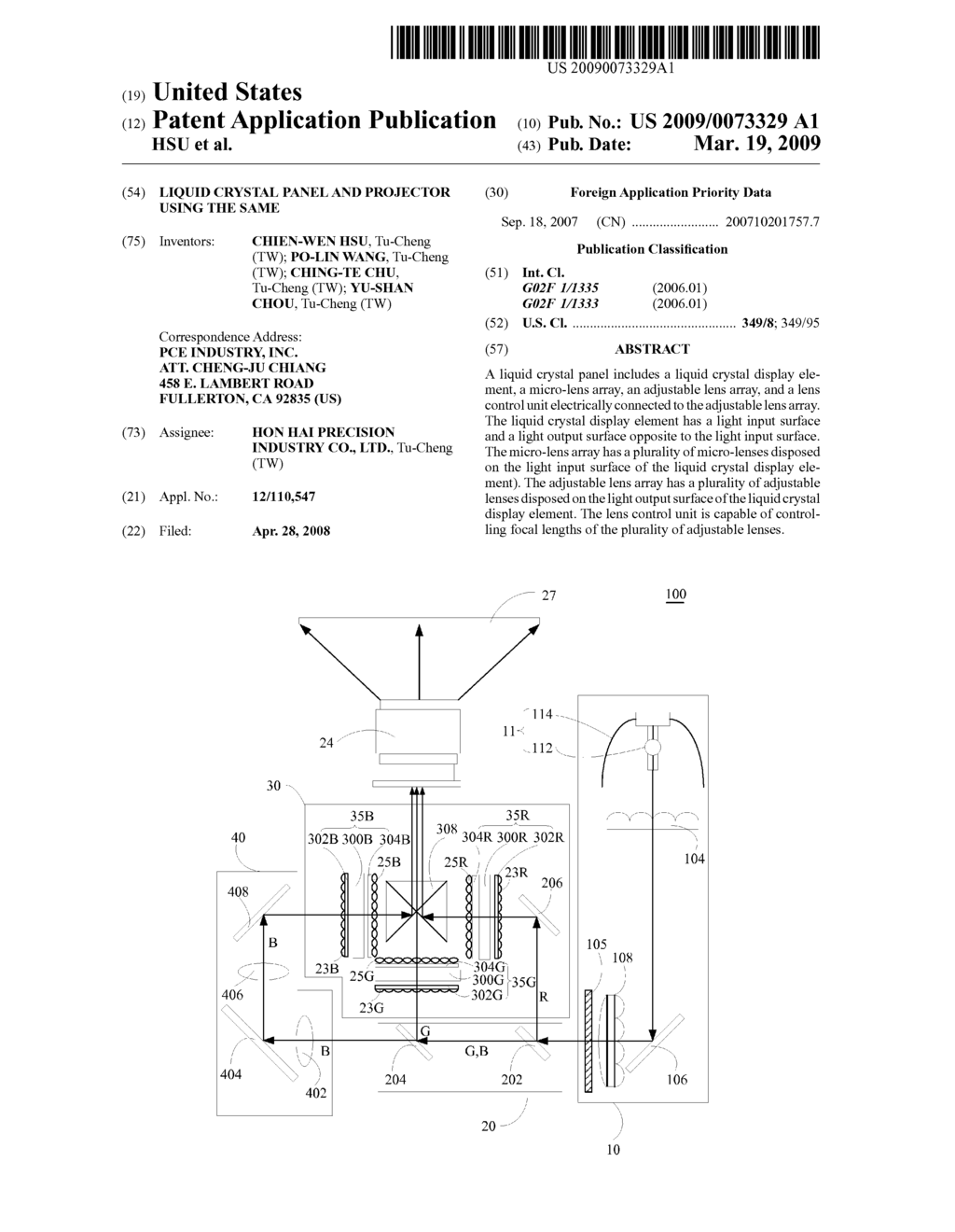 LIQUID CRYSTAL PANEL AND PROJECTOR USING THE SAME - diagram, schematic, and image 01