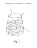 Lamp shade and method for forming optical stripes on the surface of the lamp shade diagram and image