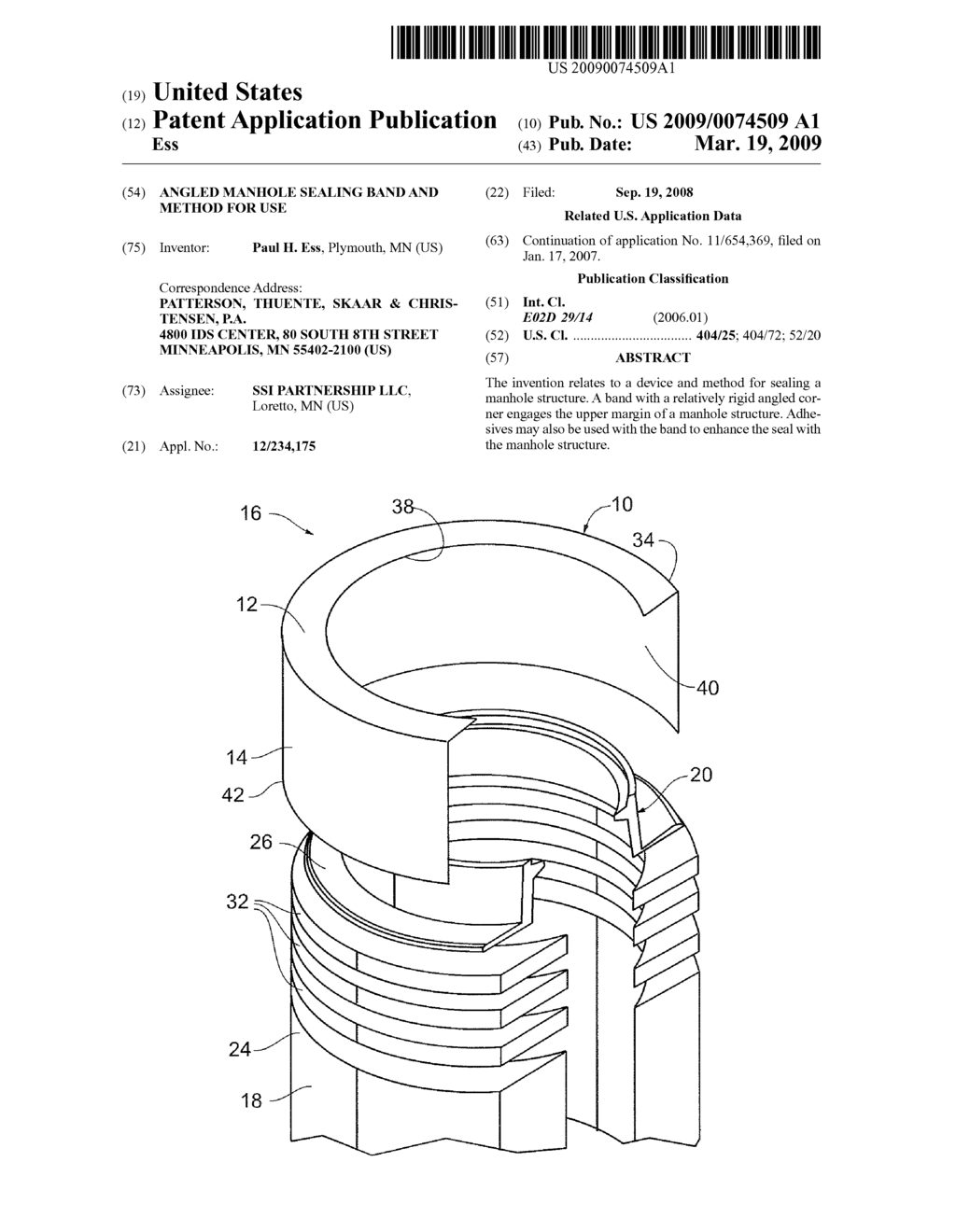 ANGLED MANHOLE SEALING BAND AND METHOD FOR USE - diagram, schematic, and image 01