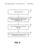 POSTAL-COMPLIANT FLUORESCENT INKJET PAPERS, INKS FOR PREPARING THEM AND INDIVIDUALIZED POSTAGE STAMPS PRINTED THEREON diagram and image