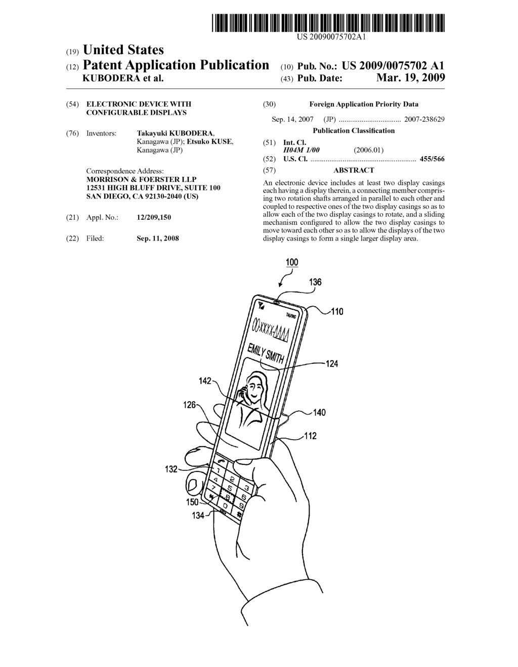 ELECTRONIC DEVICE WITH CONFIGURABLE DISPLAYS - diagram, schematic, and image 01