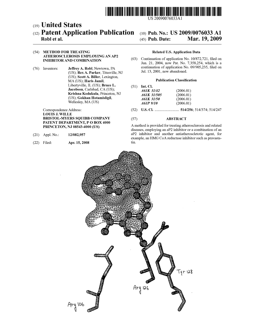 Method for treating atherosclerosis employing an aP2 inhibitor and combination - diagram, schematic, and image 01