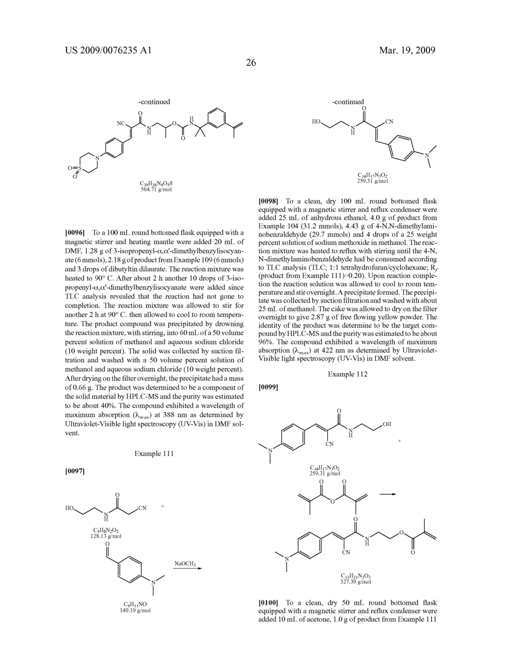 COPOLYMERIZABLE METHINE AND ANTHRAQUINONE COMPOUNDS AND ARTICLES CONTAINING THEM - diagram, schematic, and image 27