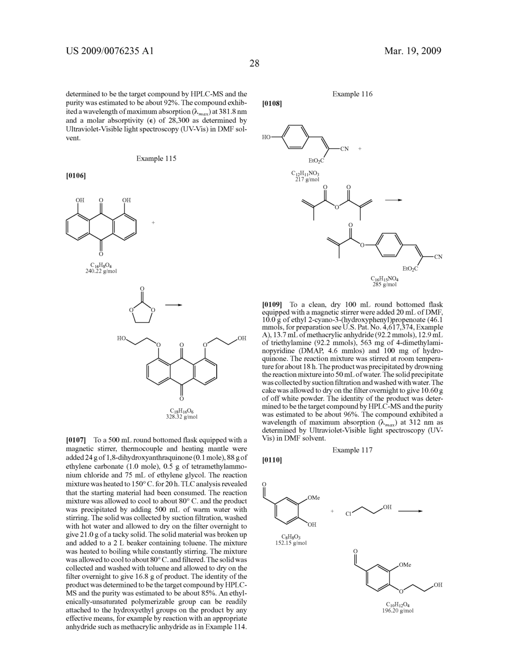 COPOLYMERIZABLE METHINE AND ANTHRAQUINONE COMPOUNDS AND ARTICLES CONTAINING THEM - diagram, schematic, and image 29