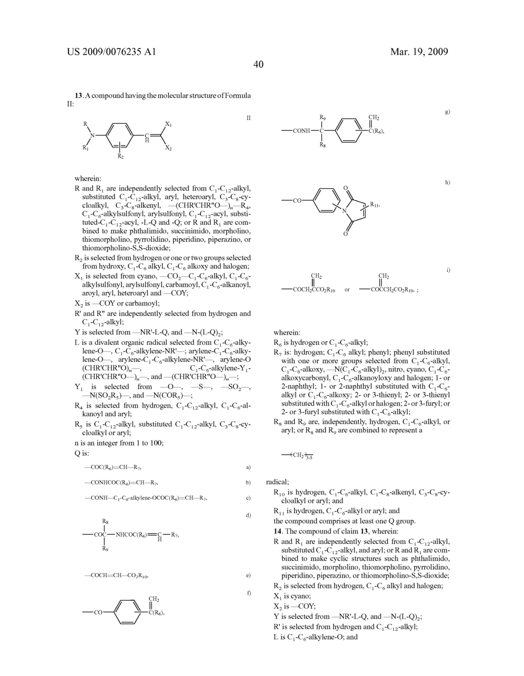 COPOLYMERIZABLE METHINE AND ANTHRAQUINONE COMPOUNDS AND ARTICLES CONTAINING THEM - diagram, schematic, and image 41