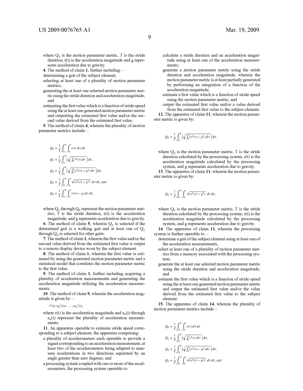 METHOD AND APPARATUS FOR ESTIMATING A MOTION PARAMETER - diagram, schematic, and image 17