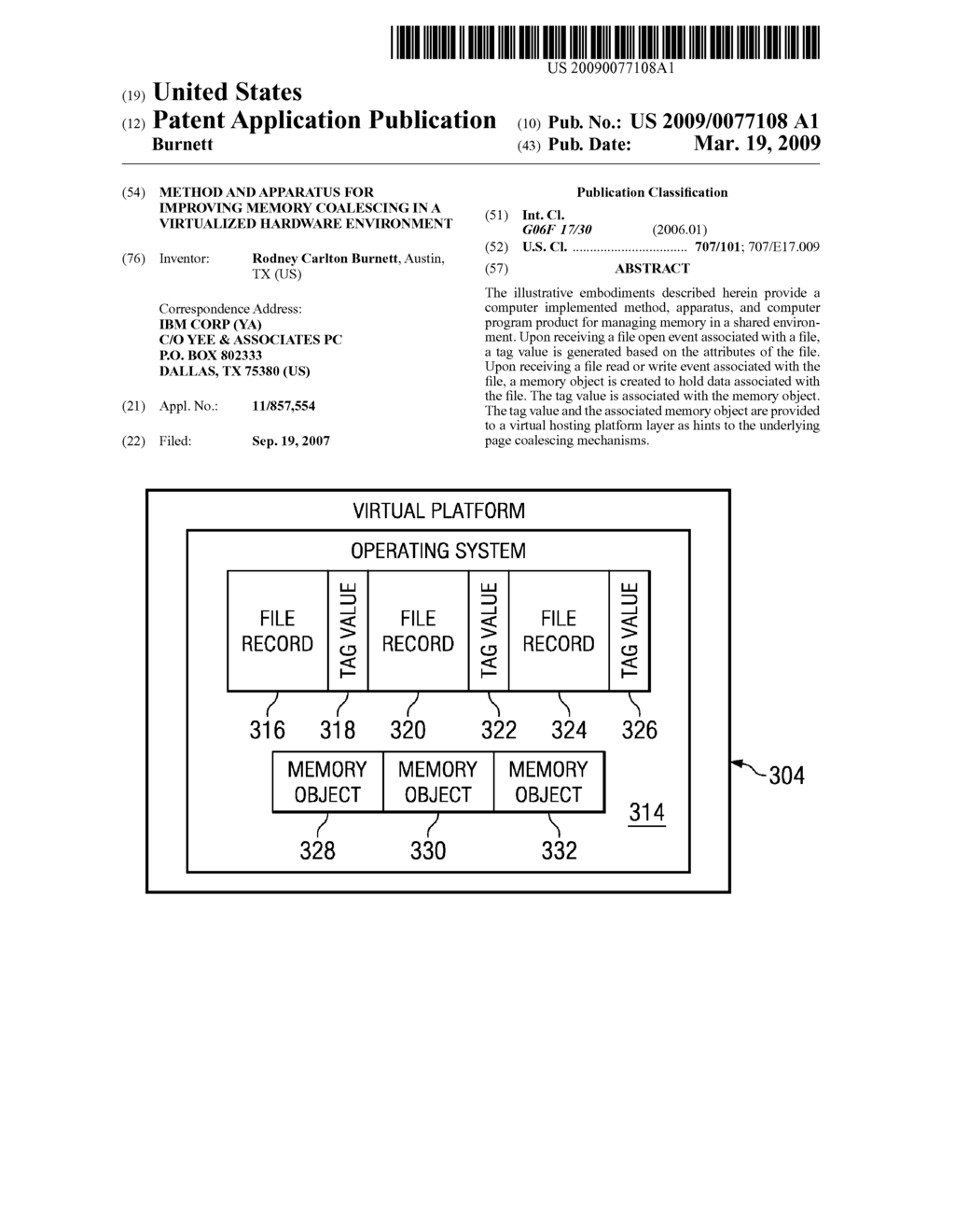 METHOD AND APPARATUS FOR IMPROVING MEMORY COALESCING IN A VIRTUALIZED HARDWARE ENVIRONMENT - diagram, schematic, and image 01