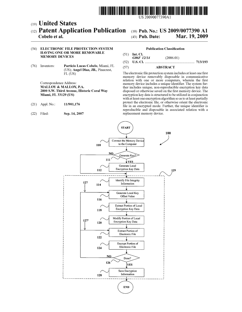 Electronic file protection system having one or more removable memory devices - diagram, schematic, and image 01