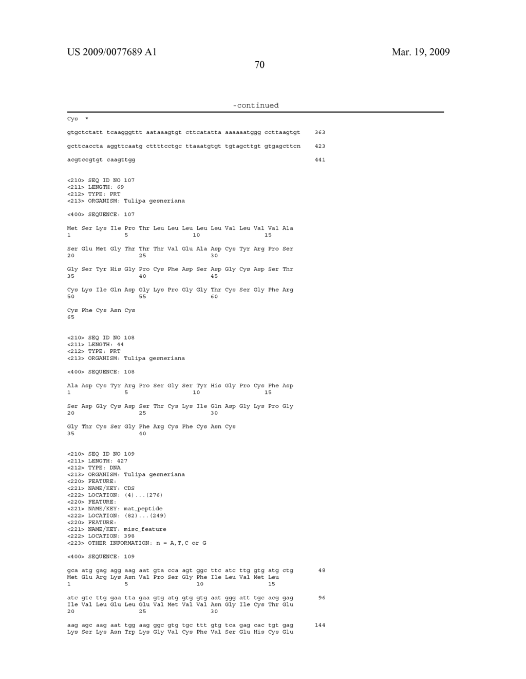 DEFENSIN POLYNUCLEOTIDES AND METHODS OF USE - diagram, schematic, and image 72