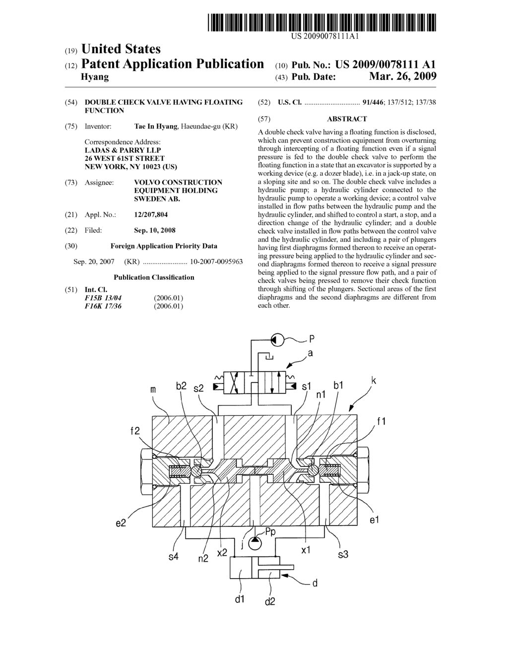 DOUBLE CHECK VALVE HAVING FLOATING FUNCTION - diagram, schematic, and image 01