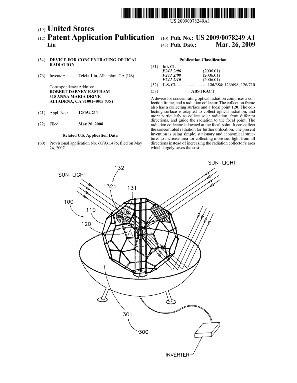 Device for concentrating optical radiation - diagram, schematic, and image 01