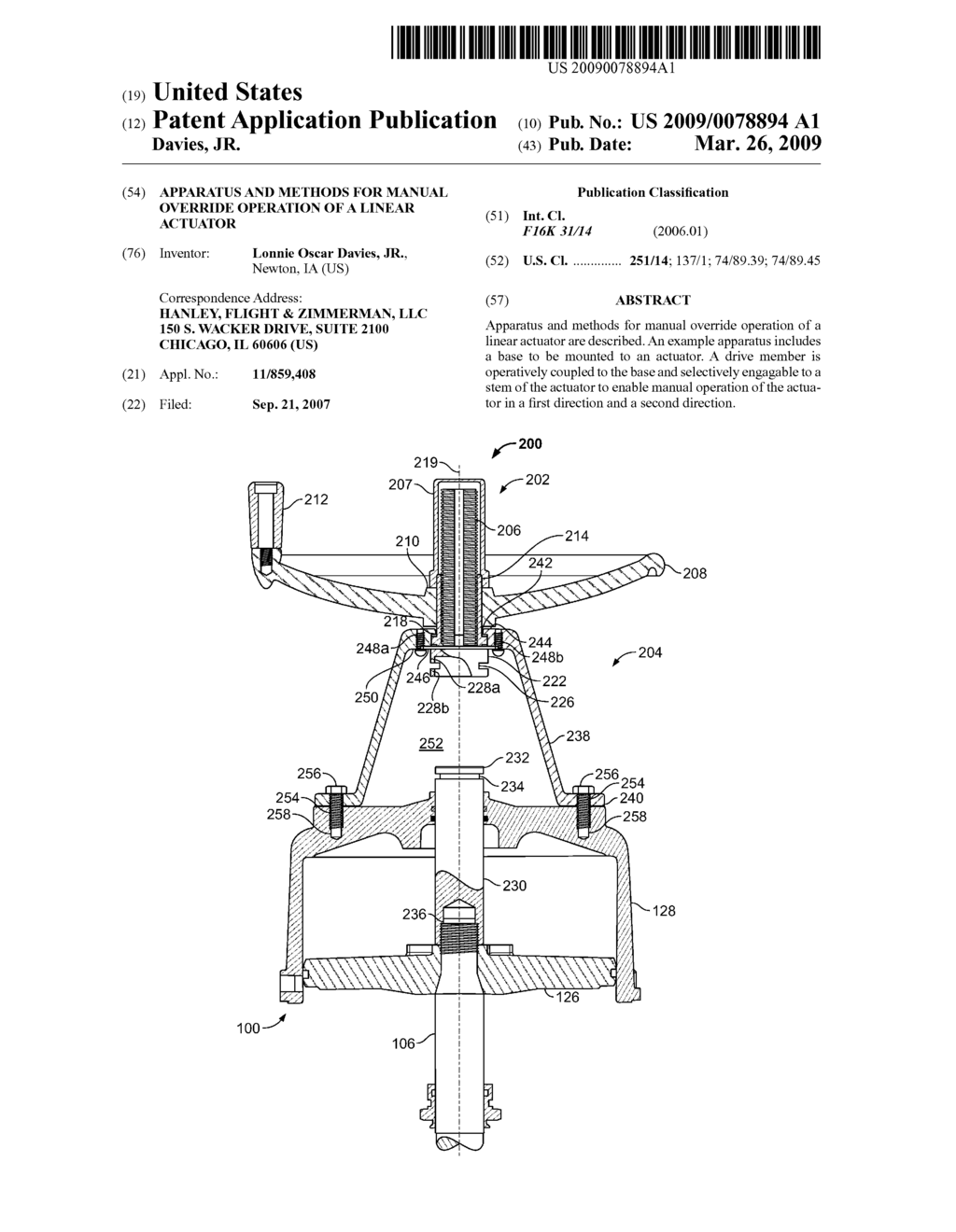 APPARATUS AND METHODS FOR MANUAL OVERRIDE OPERATION OF A LINEAR ACTUATOR - diagram, schematic, and image 01