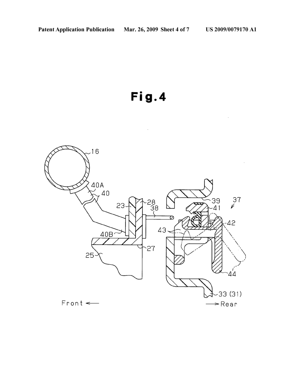 Airbag apparatus for protecting knee - diagram, schematic, and image 05