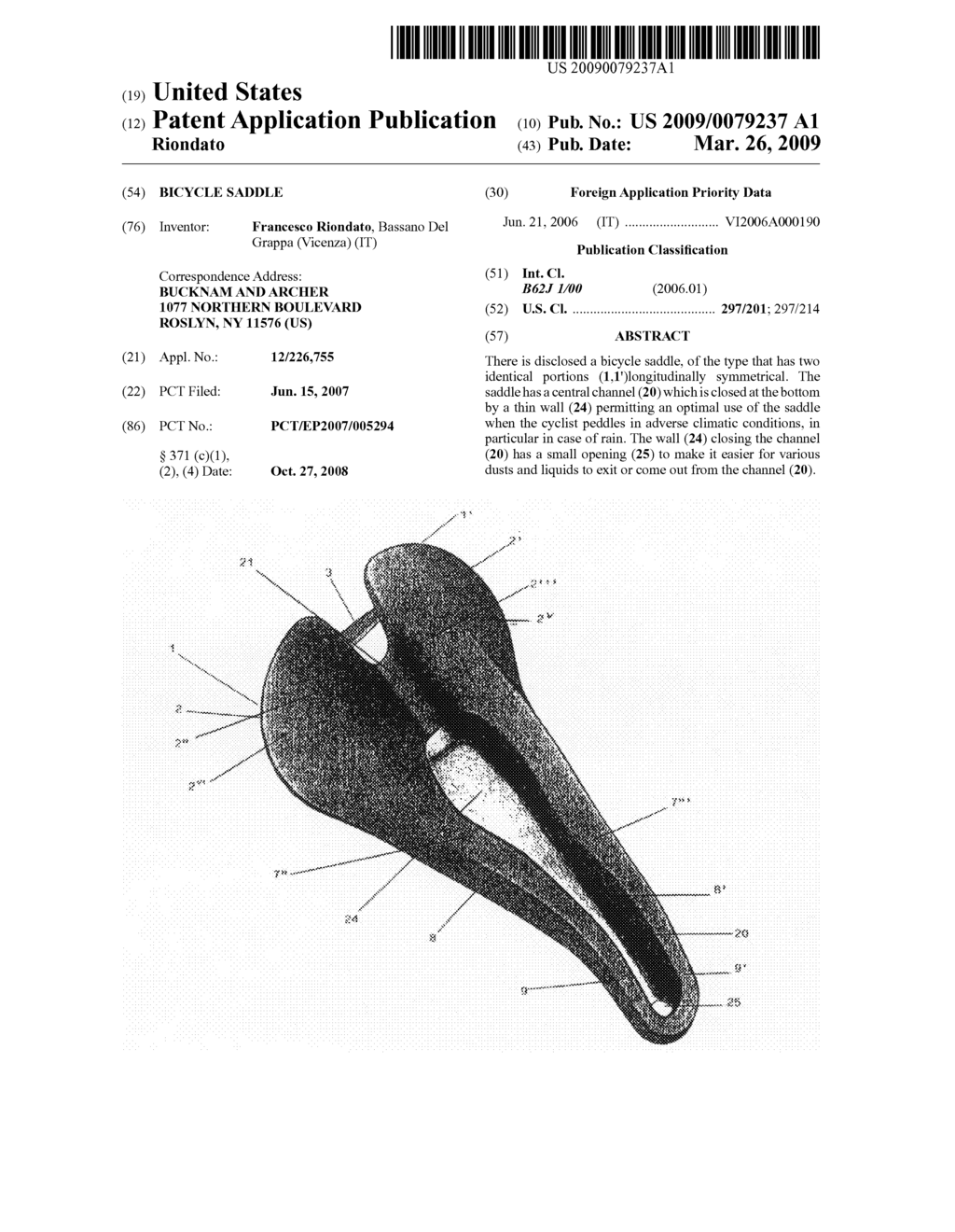 Bicycle Saddle - diagram, schematic, and image 01