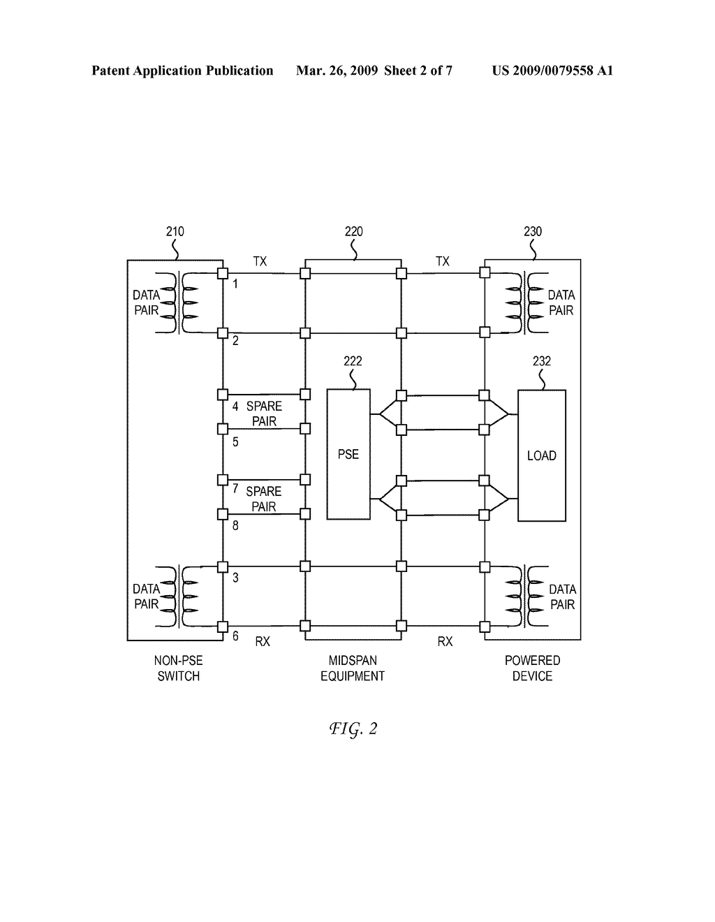 MIDSPAN POWERING WITHOUT THE USE OF DATA TRANSFORMERS IN A POWER OVER ETHERNET APPLICATION - diagram, schematic, and image 03