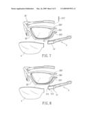 Eyeglasses having quick lens release feature diagram and image