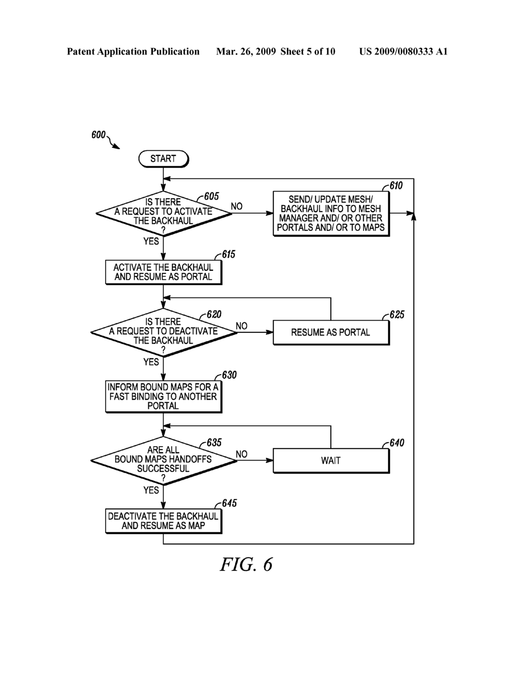 METHOD AND DEVICE FOR PROVIDING AN ALTERNATIVE BACKHAUL PORTAL IN A MESH NETWORK - diagram, schematic, and image 06