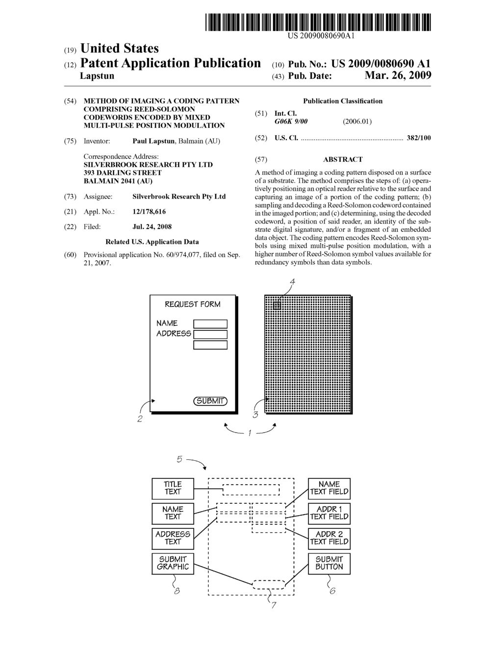 METHOD OF IMAGING A CODING PATTERN COMPRISING REED-SOLOMON CODEWORDS ENCODED BY MIXED MULTI-PULSE POSITION MODULATION - diagram, schematic, and image 01