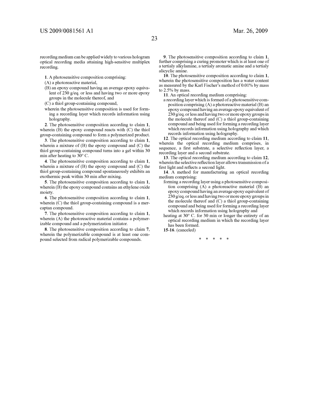 PHOTOSENSITIVE COMPOSITION, OPTICAL RECORDING MEDIUM AND METHOD FOR MANUFACTURING SAME, OPTICAL RECORDING METHOD, AND OPTICAL RECORDING APPARATUS - diagram, schematic, and image 30