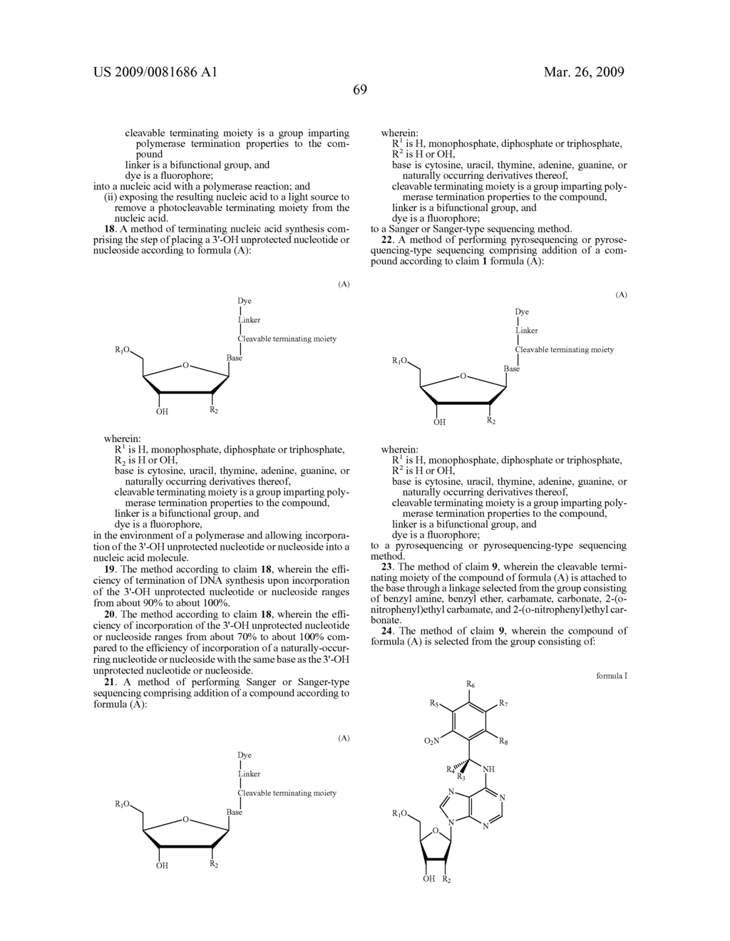 PHOTOCLEAVABLE LABELED NUCLEOTIDES AND NUCLEOSIDES AND METHODS FOR THEIR USE IN DNA SEQUENCING - diagram, schematic, and image 70