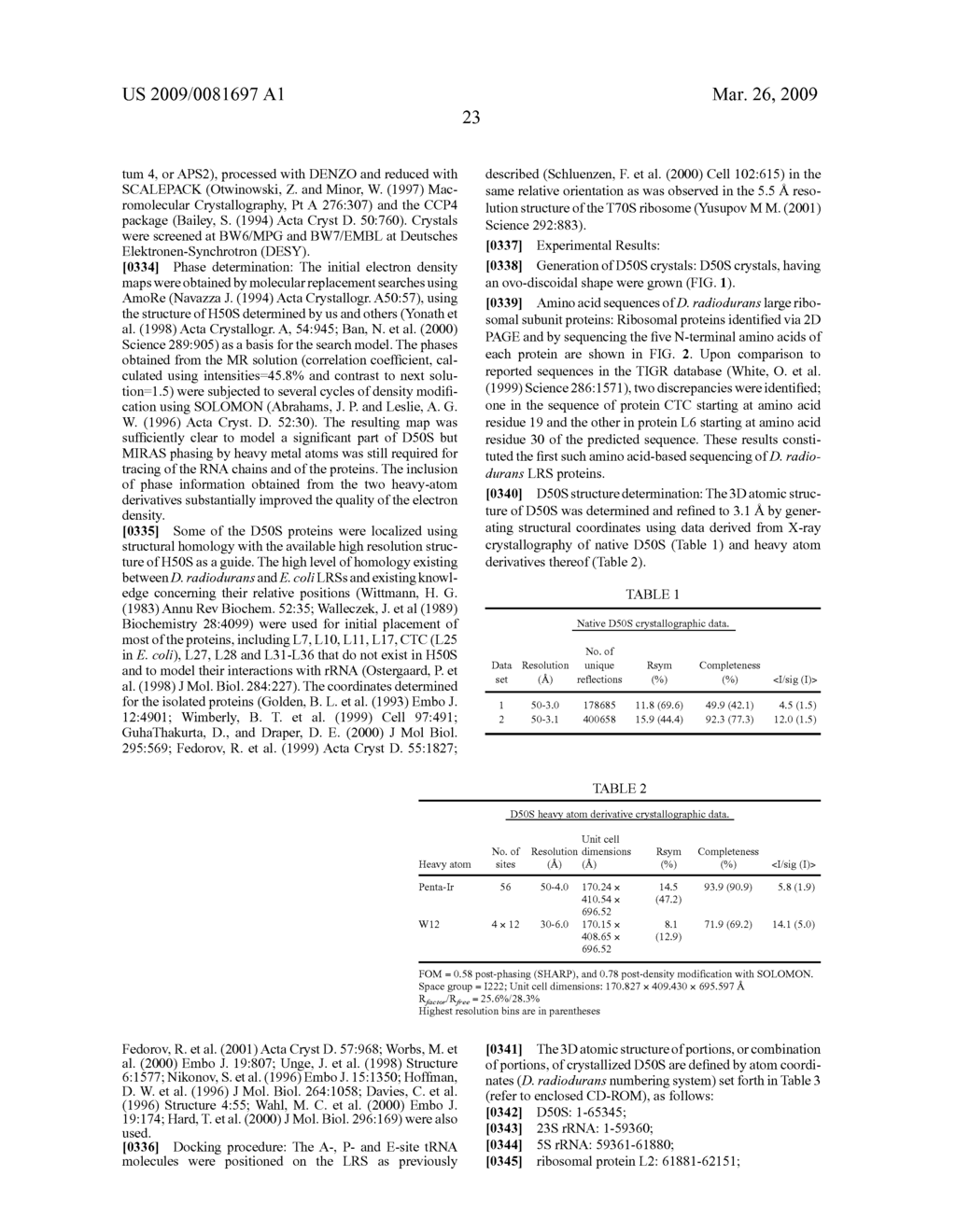 Methods of growing crystals of free and antibiotic complexed large ribosomal subunits, and methods of rationally designing or identifying antibiotics using structure coordinate data derived from such crystals - diagram, schematic, and image 36