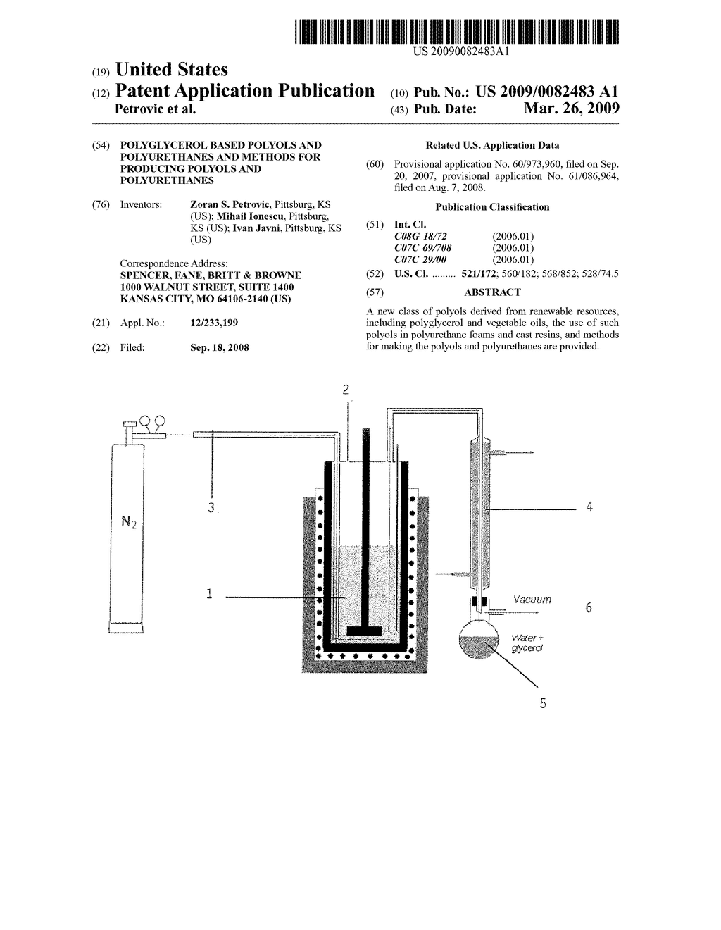 POLYGLYCEROL BASED POLYOLS AND POLYURETHANES AND METHODS FOR PRODUCING POLYOLS AND POLYURETHANES - diagram, schematic, and image 01